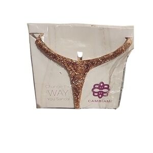 CAMBIAMI Rose Gold Crystal Embellished Y Necklace Change the Way You Sandal